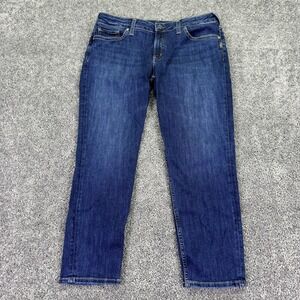 Silver Jeans Womens W33/L25 Blue Suki Skinny Crop Denim Stretch Casual City